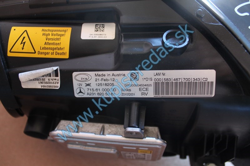 Predné ľavé Xenon svetlo MERCEDES SL R231
